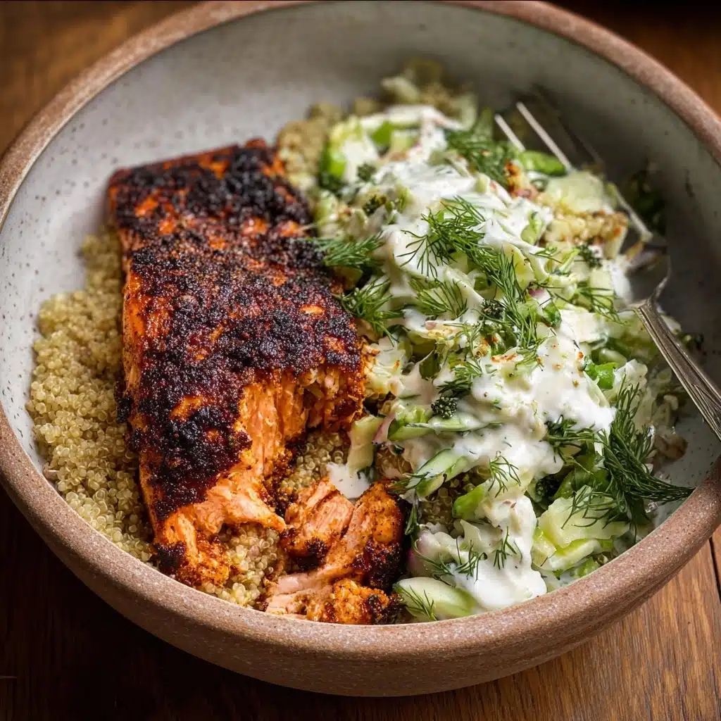 Honey Harissa Salmon Quinoa Bowls Recipe - Recipe Image