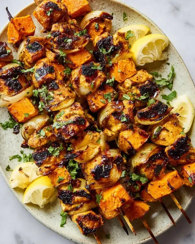 Spicy Honey Chicken and Sweet Potato Kebabs Recipe