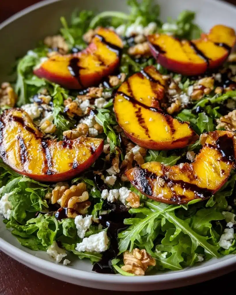 Grilled Peach Feta Salad Bowl Recipe