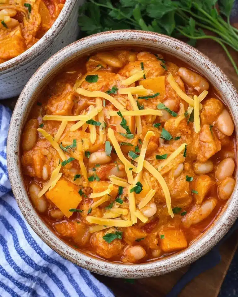 White Cheddar & Apple Chicken Chili Recipe