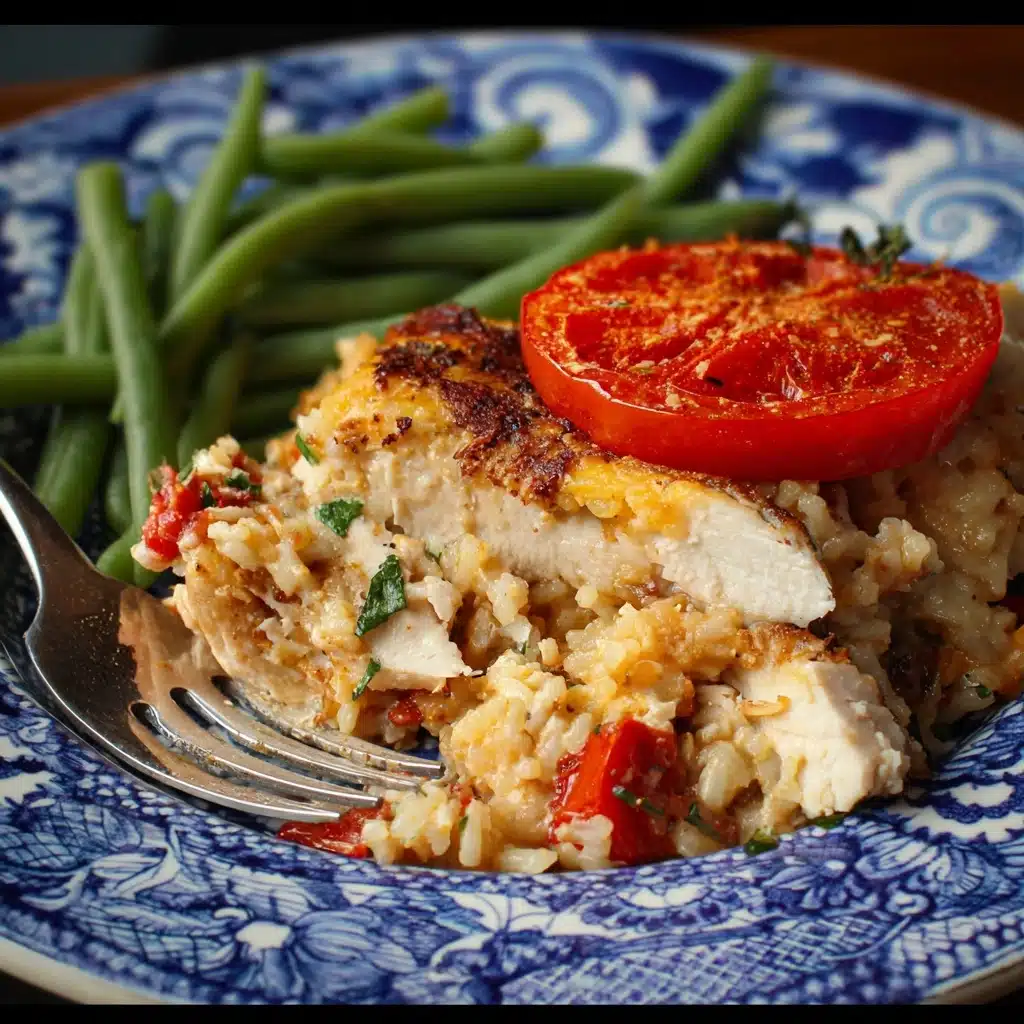 Cheesy Tomatoes & Rice with Chicken Recipe - Recipe Image