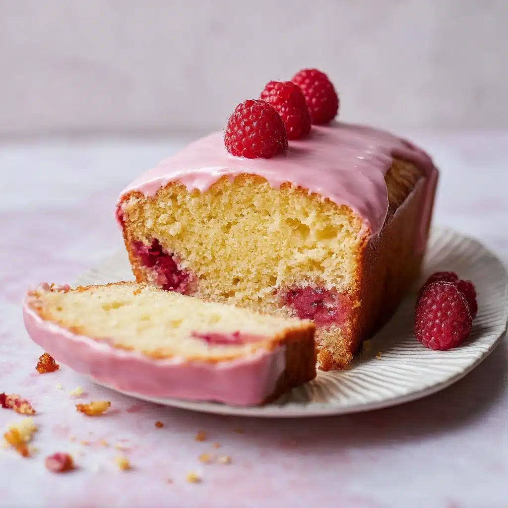 Raspberry Lemon Loaf Cake with Raspberry Glaze Recipe - Recipe Image