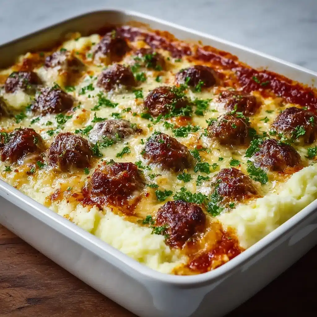 Meatball & Mashed Potato Bake Recipe - Recipe Image