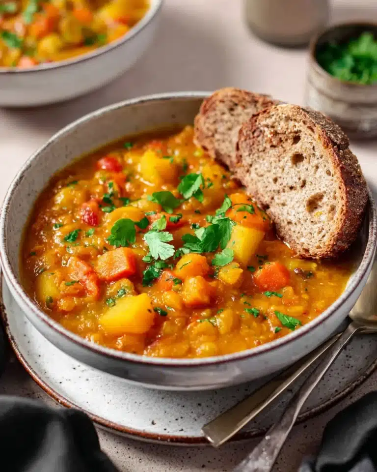 Thai Red Curry Potato Lentil Soup Recipe