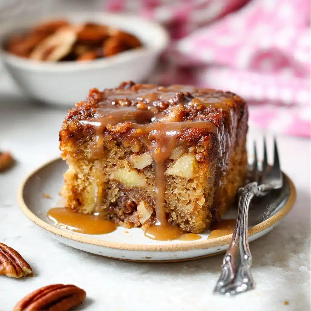 Apple Pecan Cake with Caramel Glaze Recipe - Recipe Image