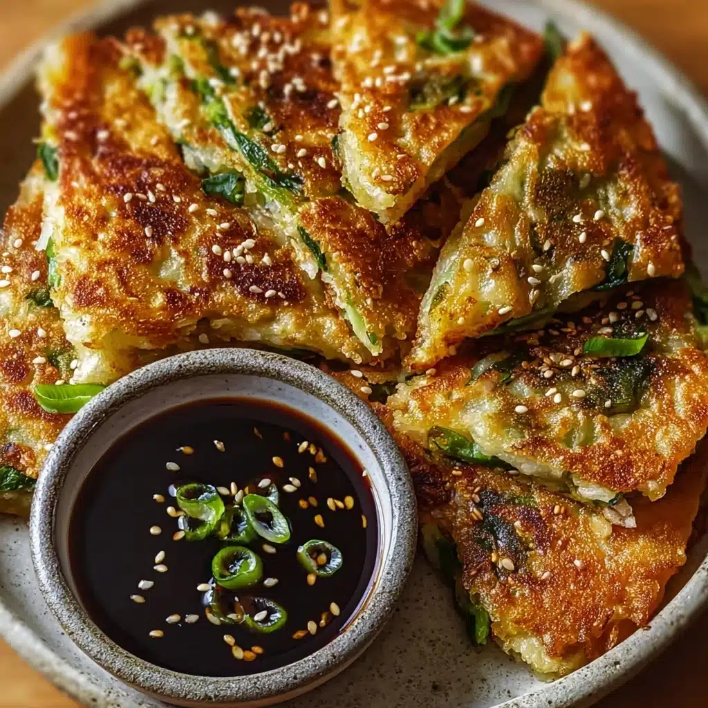 Crispy Vegetable Pancakes with Asian Dipping Sauce Recipe - Recipe Image