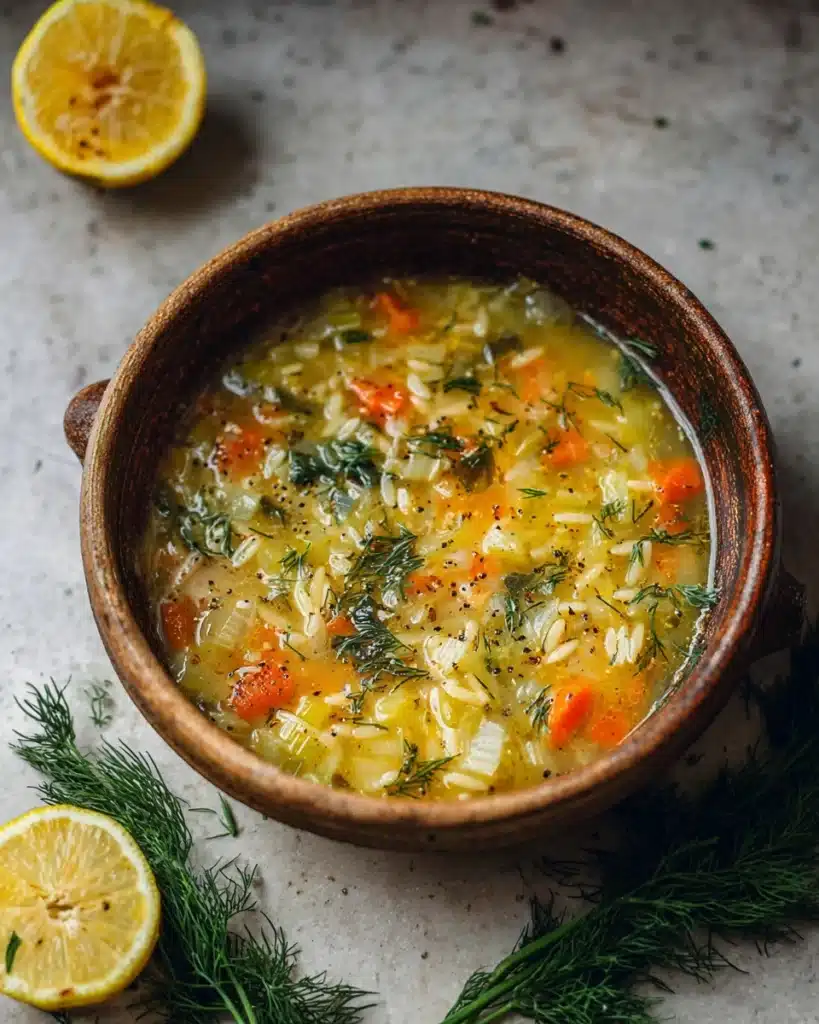 Orzo Leek and Dill Soup Recipe
