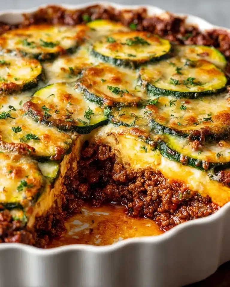 Low-Carb Ground Beef Zucchini Bake Recipe