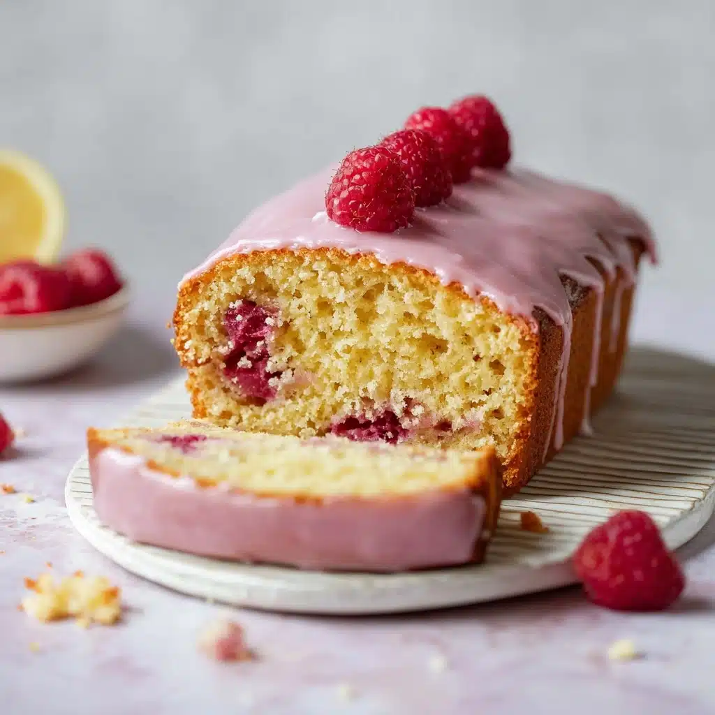 Raspberry Lemon Loaf Cake with Raspberry Glaze Recipe - Recipe Image