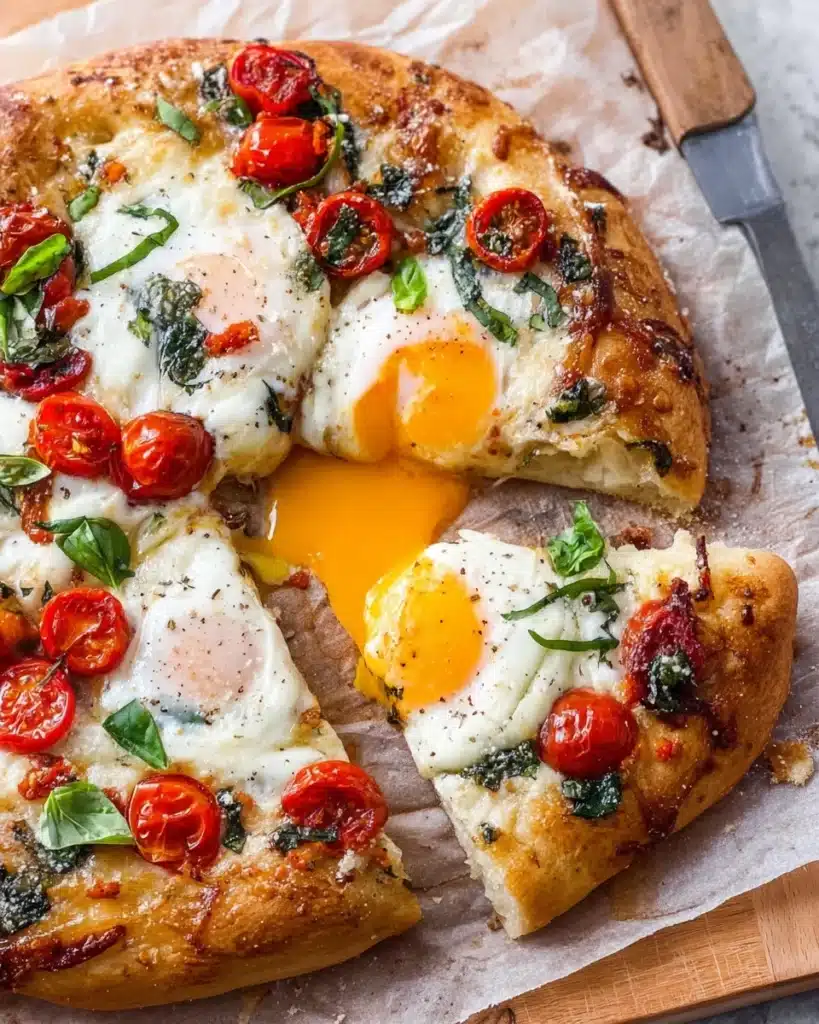 Egg & Tomato Breakfast Pizza Recipe