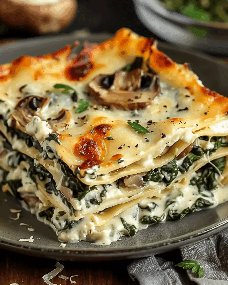 Creamy Spinach Mushroom Lasagna