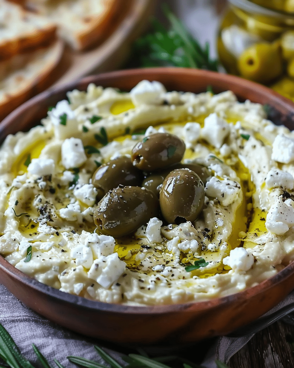 Green Olive and Feta Cheese Dip