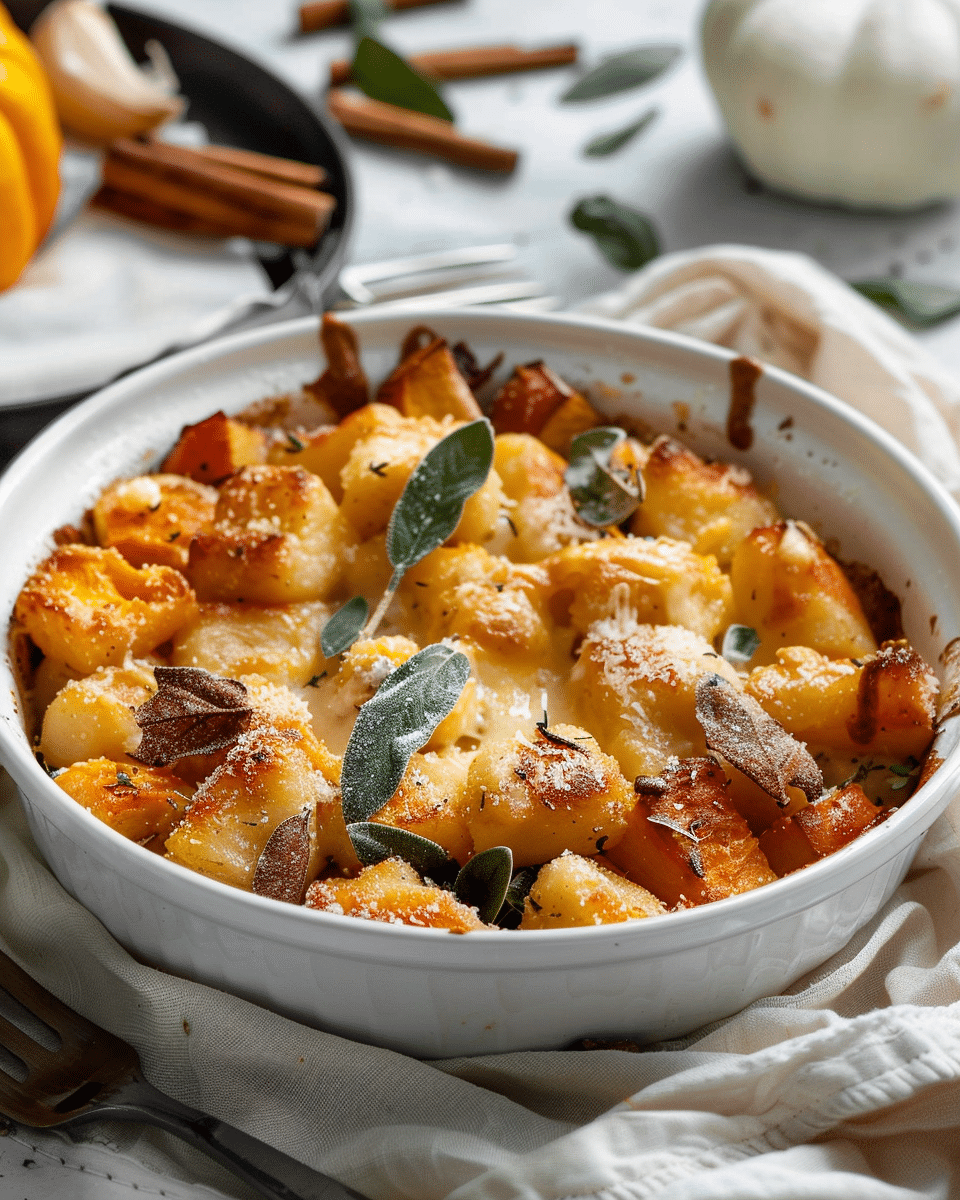 The Best Cheesy Pumpkin Gnocchi Bake