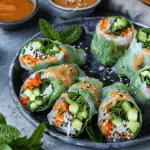 Green Summer Rolls with Homemade Peanut Sauce