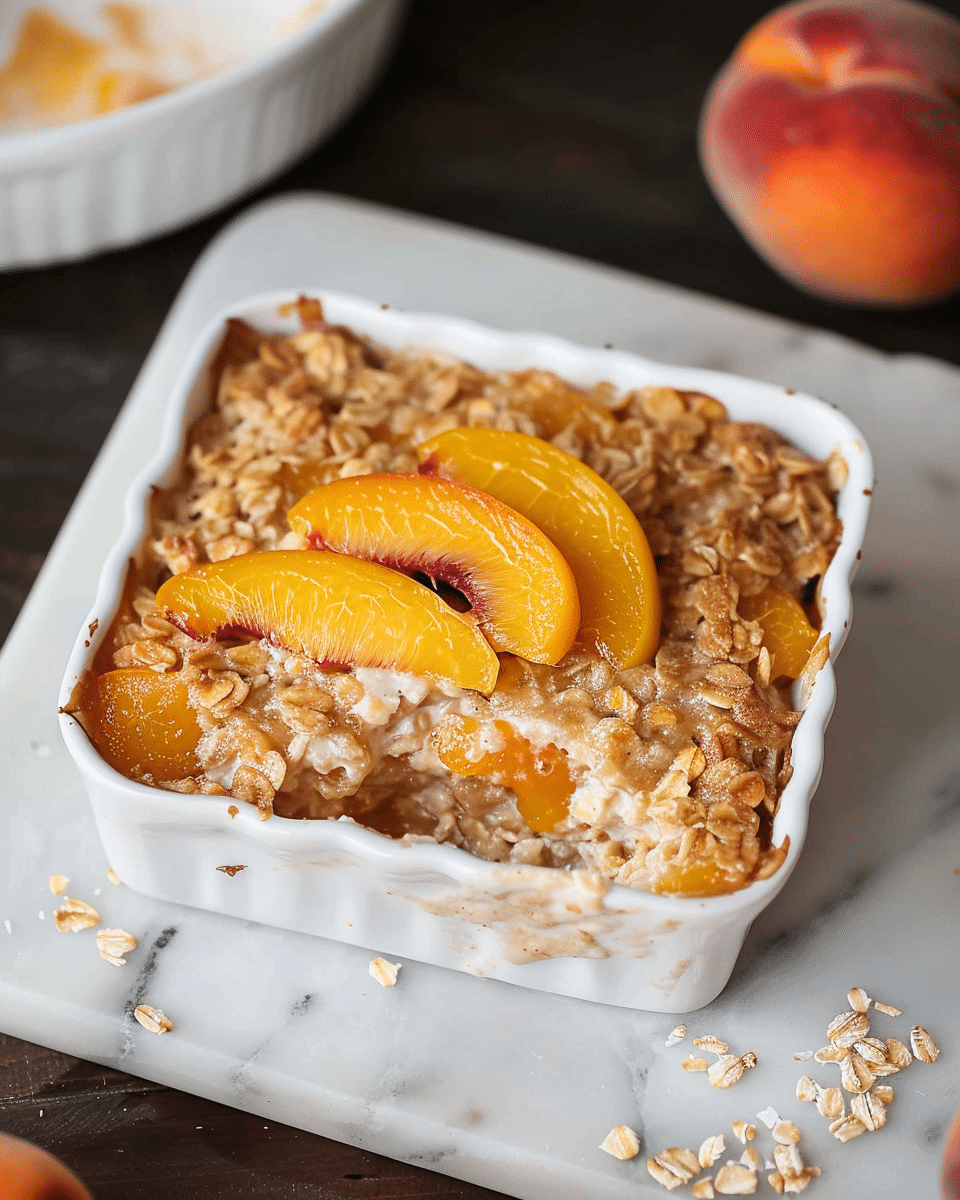 Peaches and Cream Baked Oatmeal