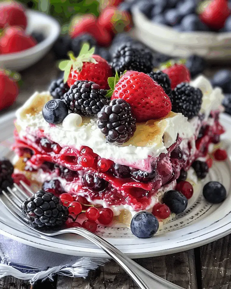No Bake Summer Berry Lasagna