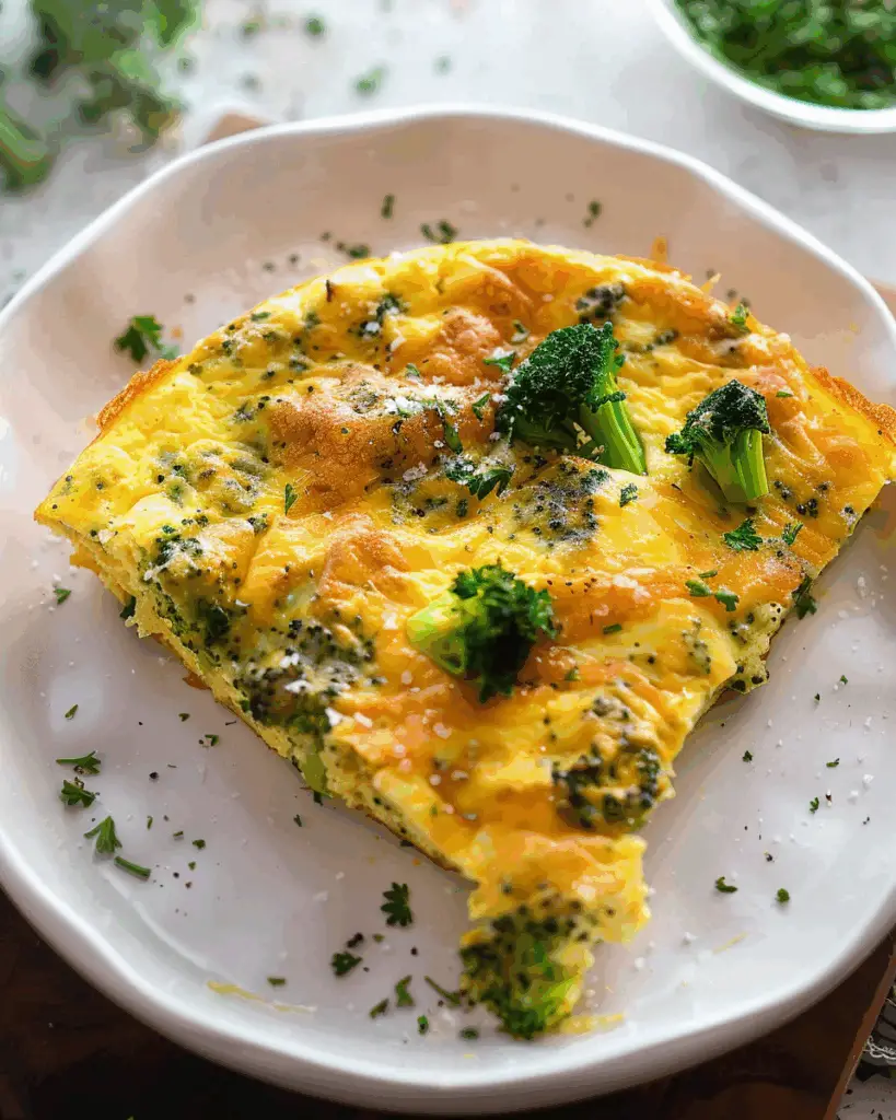 Broccoli Cheddar Frittata Souffle
