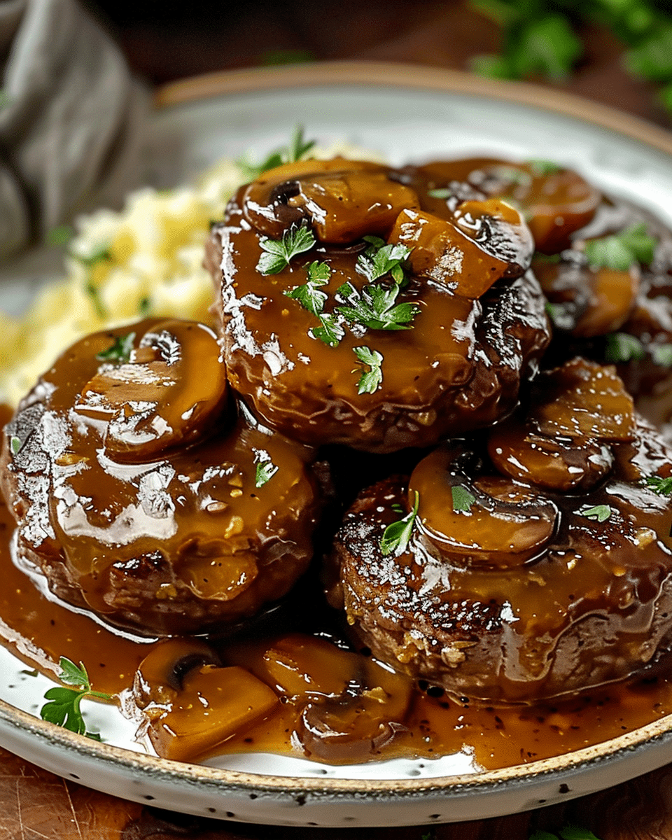 Salisbury Steak with Rich Mushroom Gravy