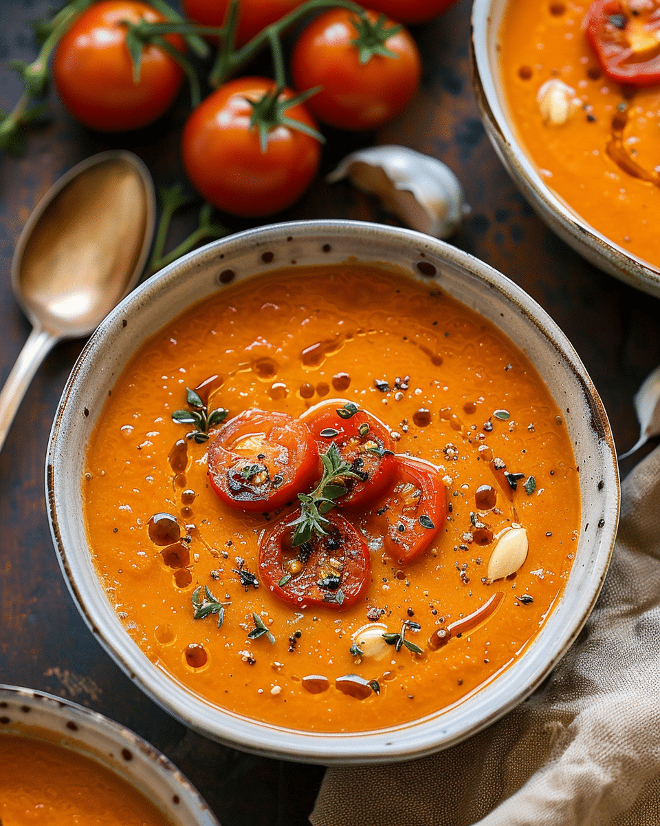Creamy Roasted Garlic Tomato Soup