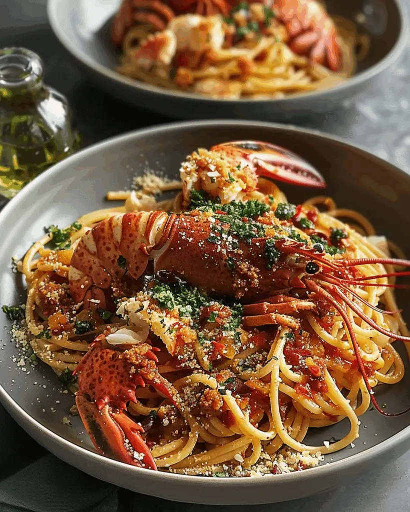 Lobster Spaghetti with Chili Breadcrumbs