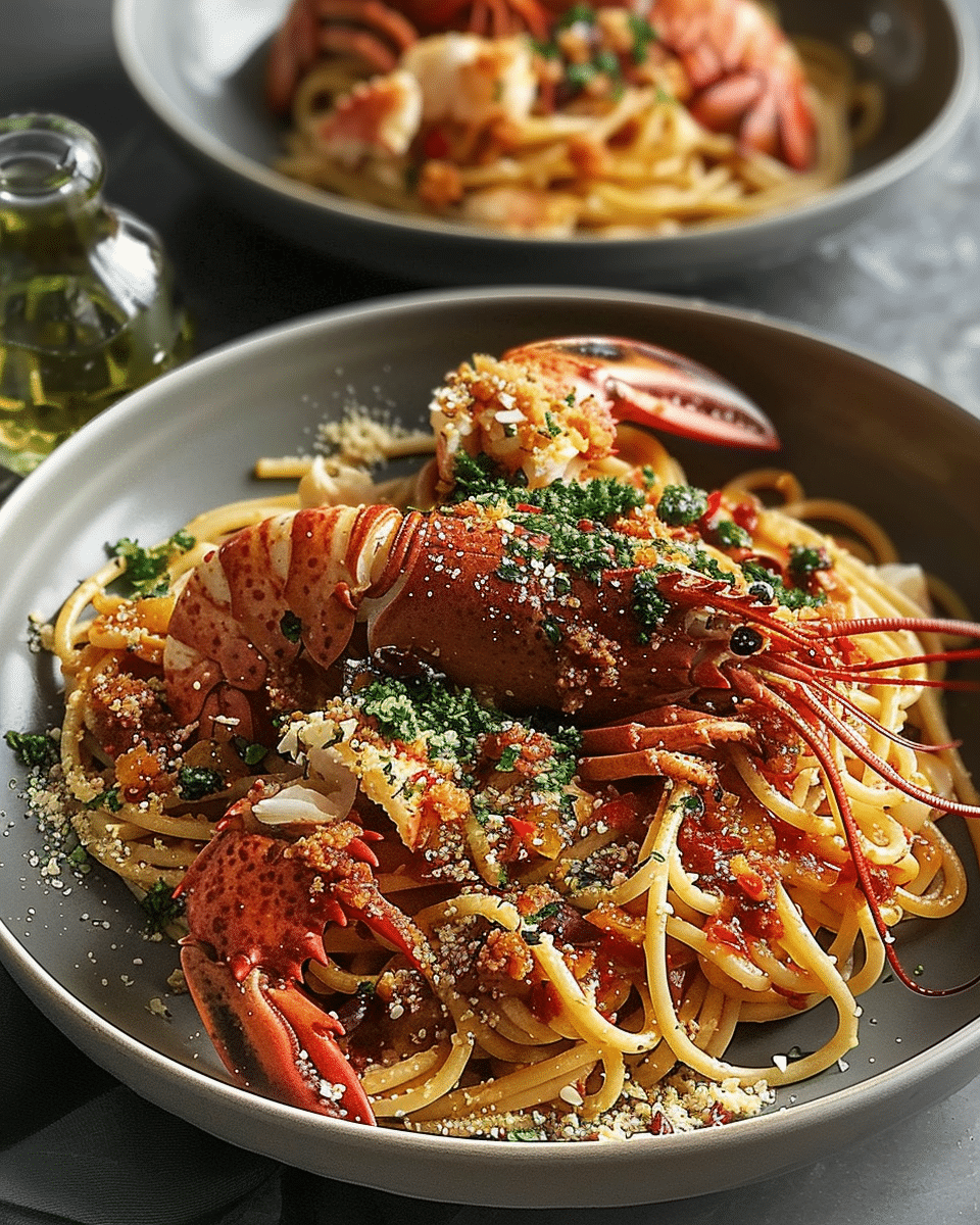 Lobster Spaghetti with Chili Breadcrumbs