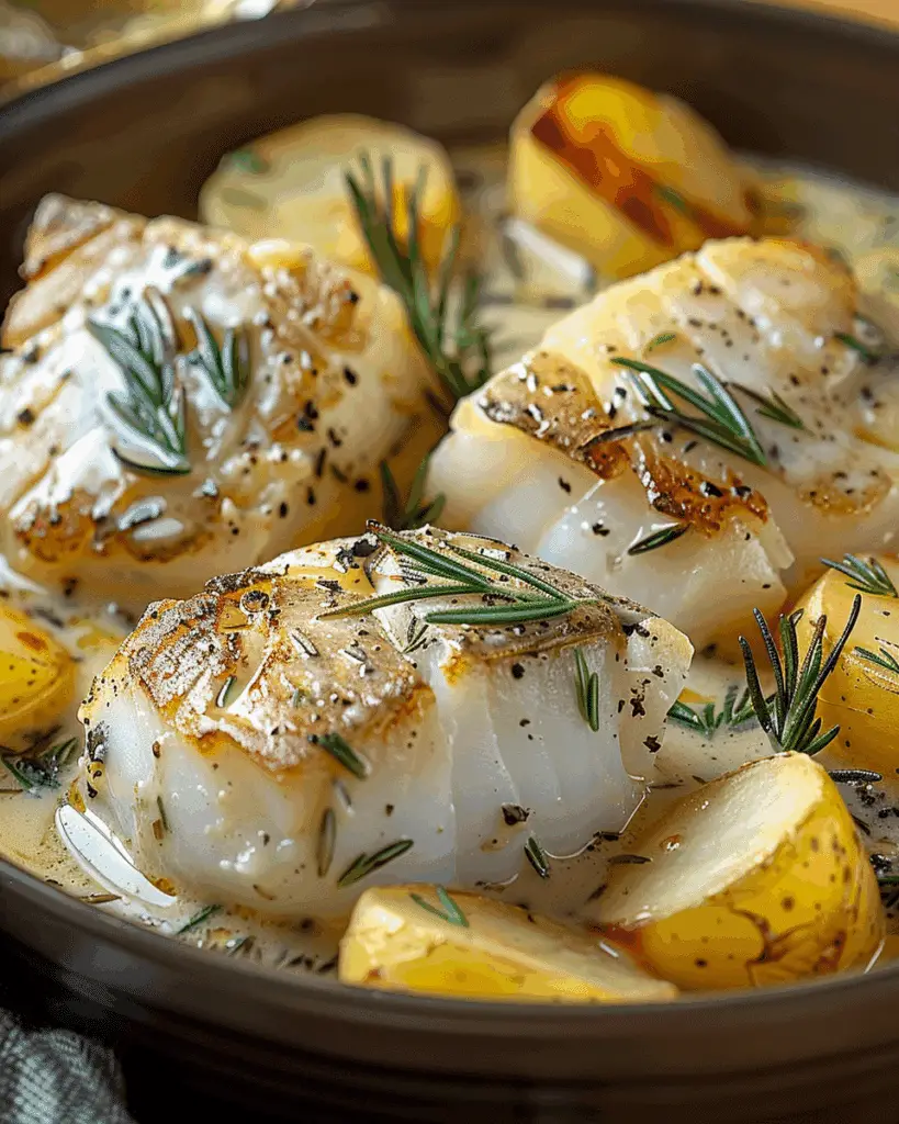 Cod & Potatoes in Rosemary Cream Sauce