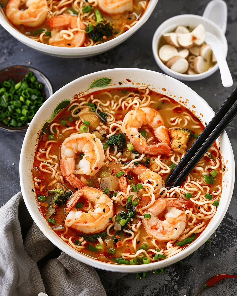 Spicy Shrimp Ramen Soup