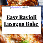 If your lasagna is very close to the top of your casserole dish, place a baking sheet underneath the casserole dish to catch any splatters of sauce, as it gets hot and bubbly toward the end Recipe