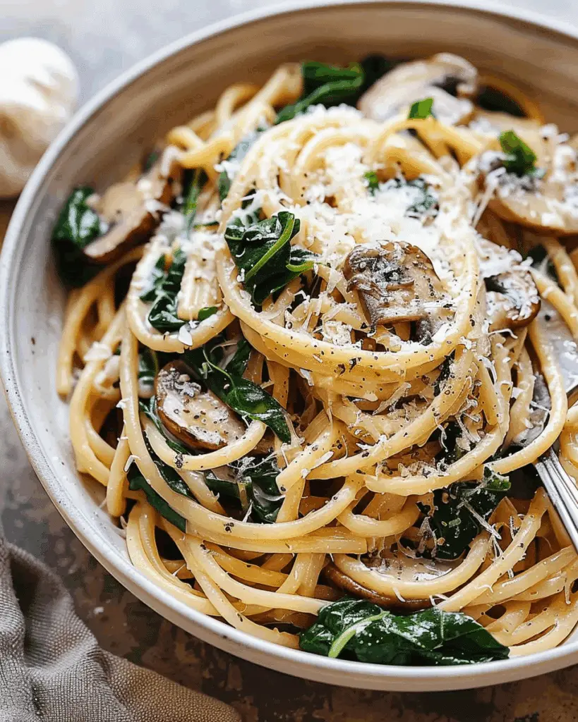 Spinach Mushroom Pasta