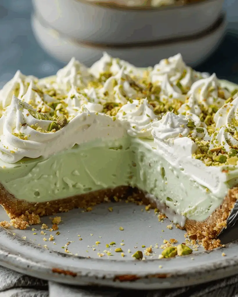 No Bake Pistachio Cream Pie