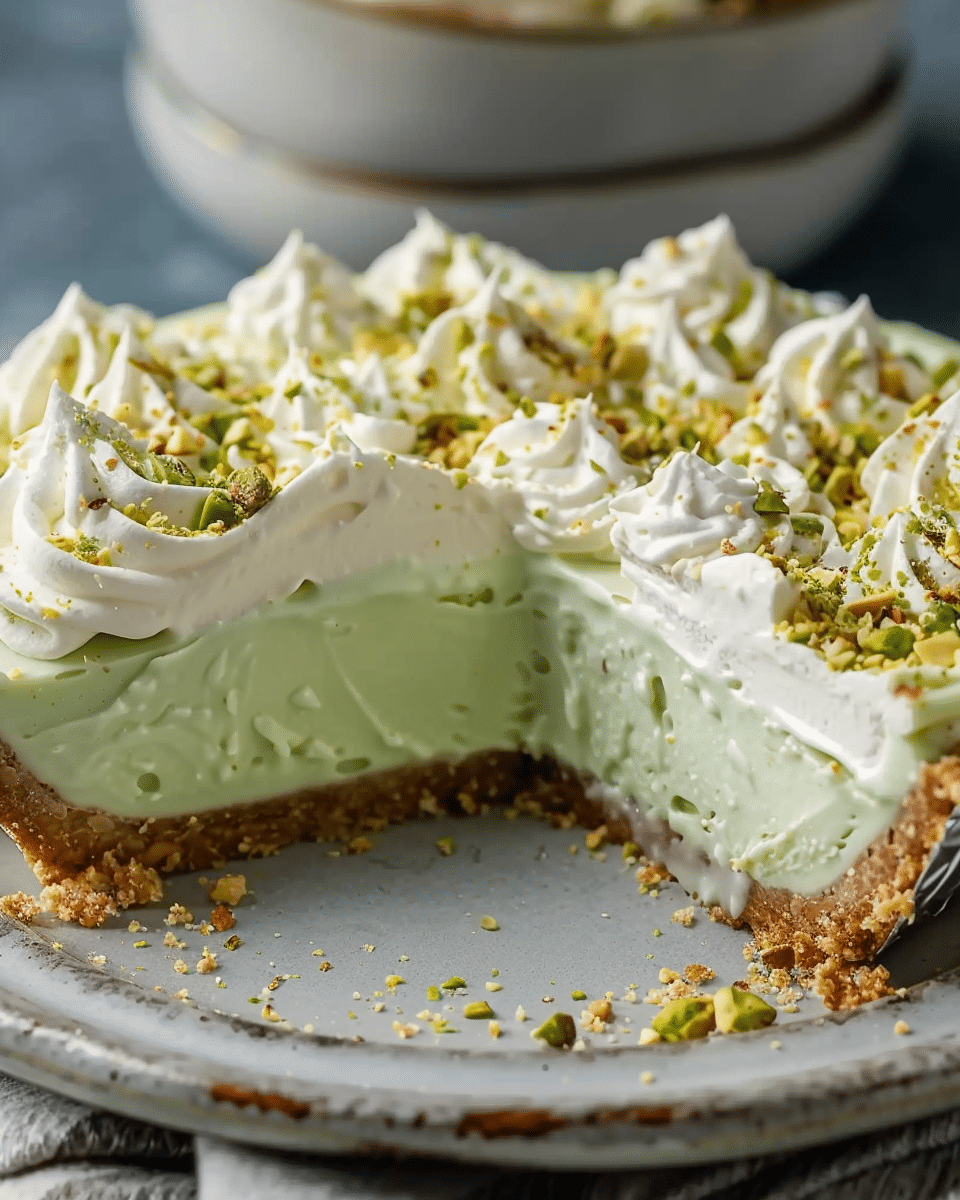 No Bake Pistachio Cream Pie