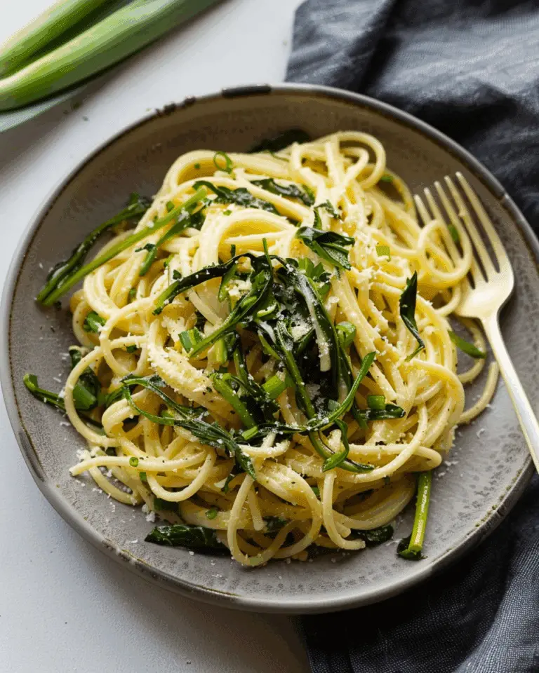 Garlic Scape Pasta (Vegan)