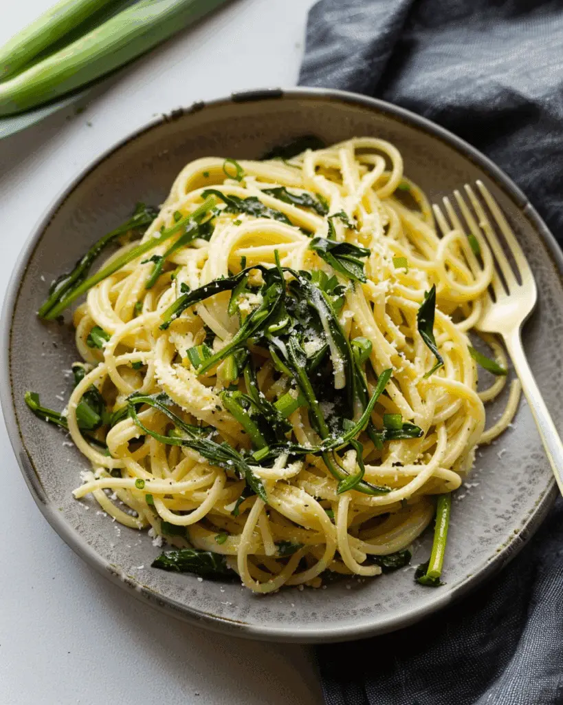 Garlic Scape Pasta (Vegan)