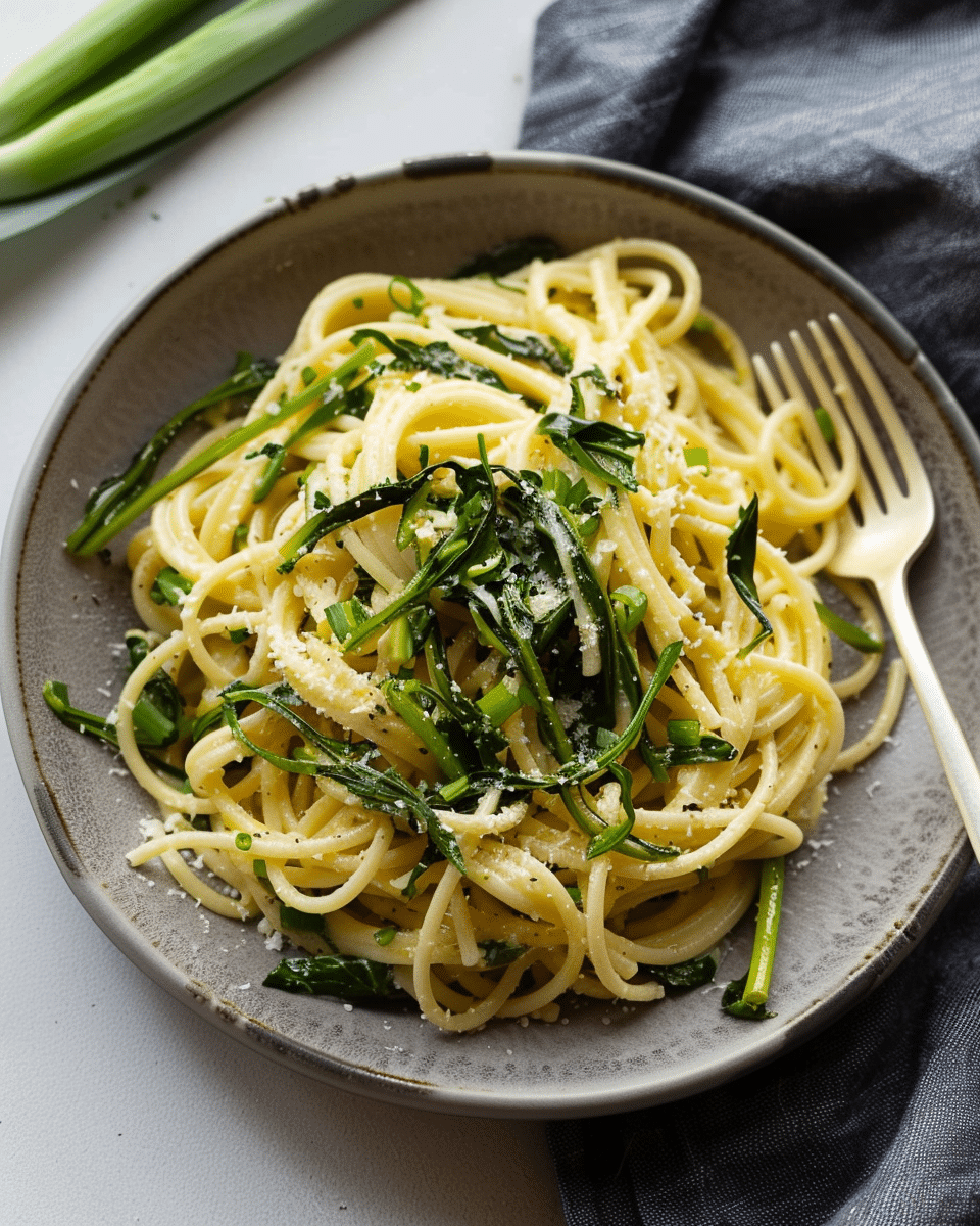 Garlic Scape Pasta (Vegan)