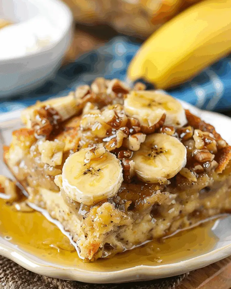 Overnight Baked Banana French Toast Casserole