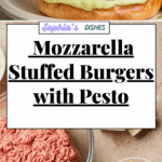 Mozzarella Stuffed Burgers with Pesto Mayo Recipe
