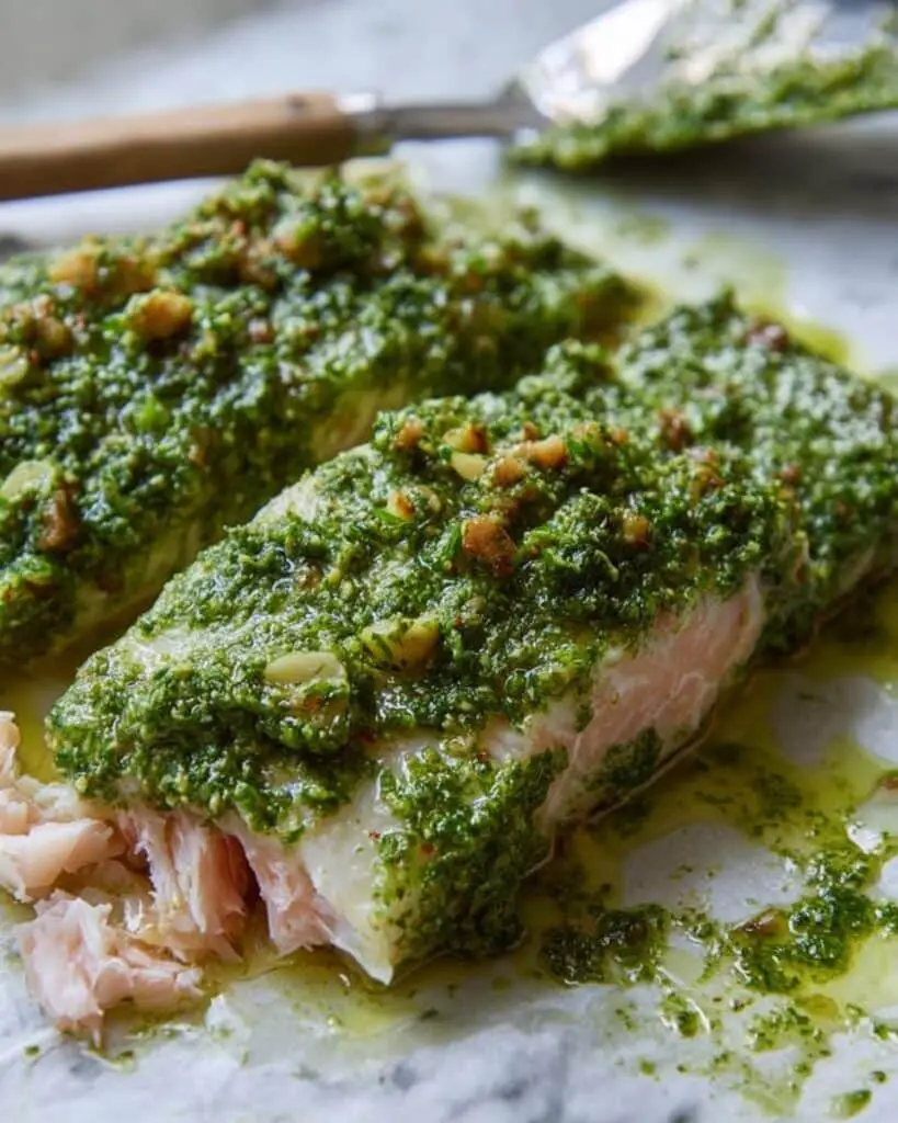 Pesto Salmon in Parchment Paper Recipe