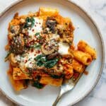 Pumpkin and Tomato Pasta Bake with Walnut Sage Topping Recipe