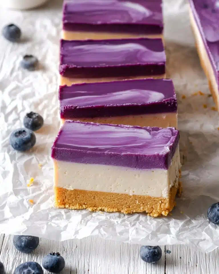 No Bake Blueberry Cheesecake Bars Recipe