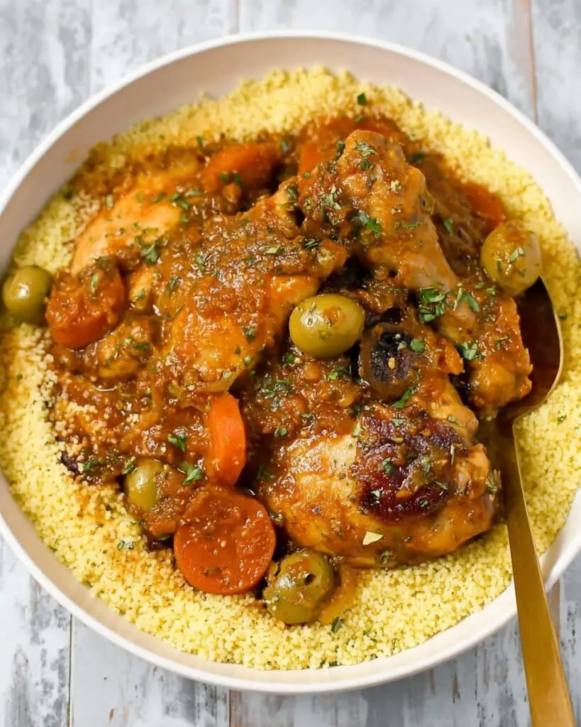 Moroccan Chicken Tagine with Apricots, Prunes, and Preserved Lemon Recipe
