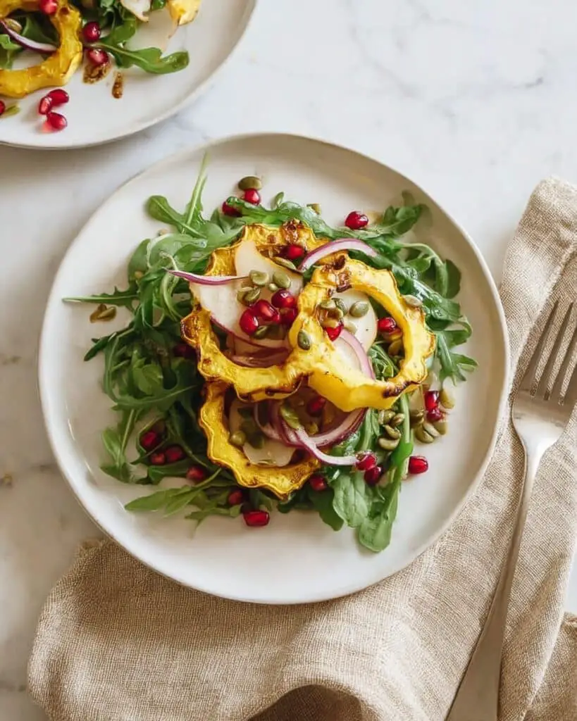 Roasted Delicata Squash, Pear and Pomegranate Salad Recipe