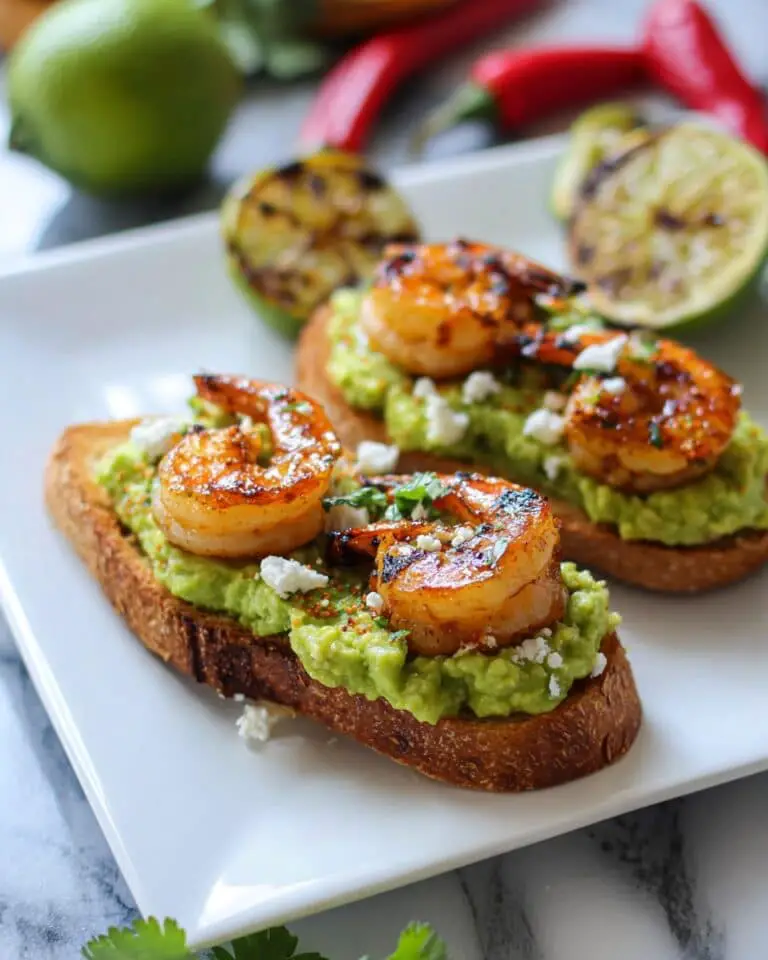 Chili-Lime Shrimp Crostini’s with Caramelized Pineapple Guacamole Recipe