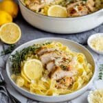 Lemon Thyme Chicken with Garlic Parmesan Egg Noodles Recipe