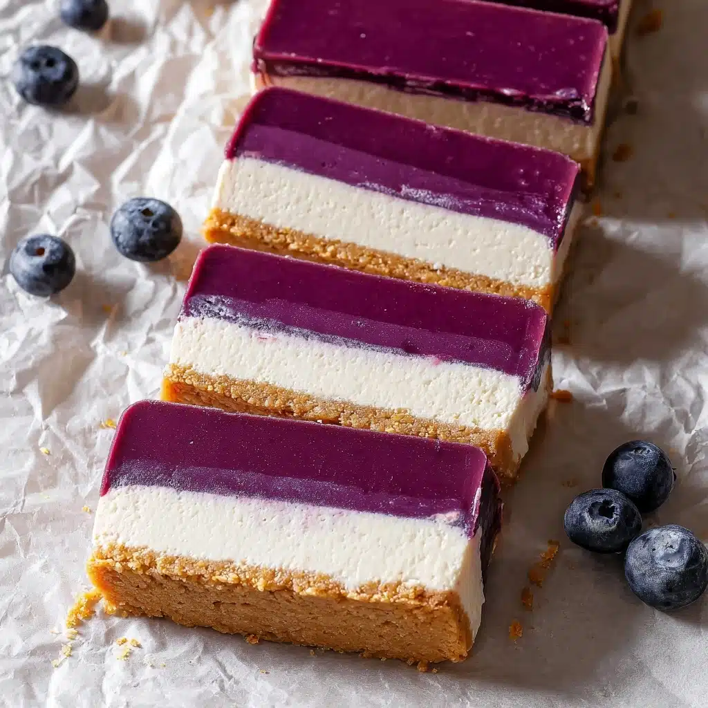 No Bake Blueberry Cheesecake Bars Recipe - Recipe Image