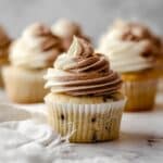 Marble Vanilla and Chocolate Cupcakes with Swirled Swiss Meringue Buttercream Recipe