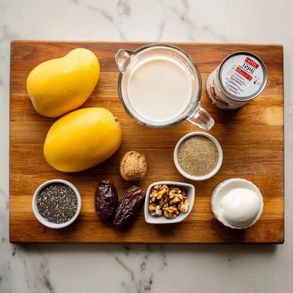 Mango Lassi Chia Pudding with Sticky Walnut Crumble Recipe - Recipe Image