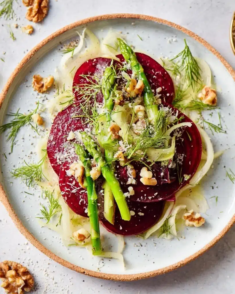 Fennel Salad with Roasted Beets and Shaved Asparagus Recipe