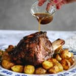 Air Fryer Half Leg of Lamb with Greek Herbs and Roasted Potatoes Recipe