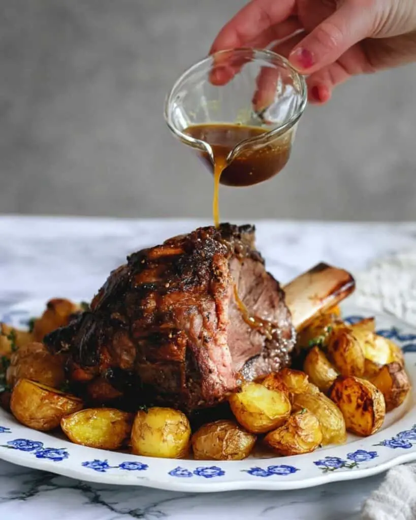 Air Fryer Half Leg of Lamb with Greek Herbs and Roasted Potatoes Recipe