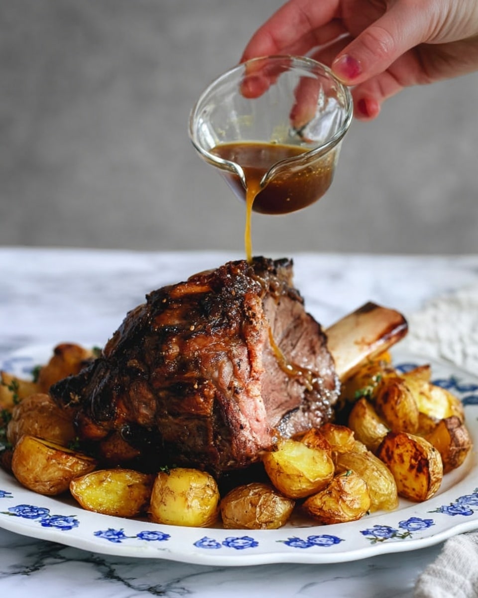 Air Fryer Half Leg of Lamb with Greek Herbs and Roasted Potatoes Recipe